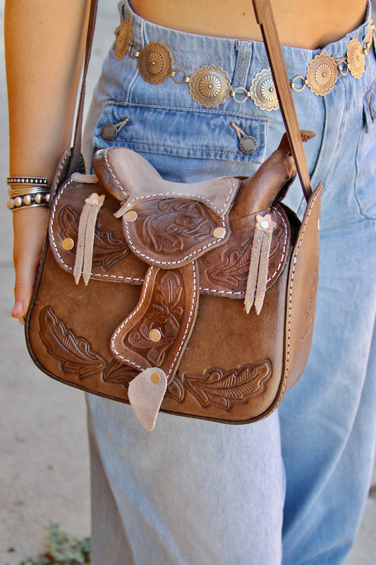 The Saddle Purse in Brown